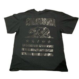 Return To Sender T-Shirt Adult Large Black California Bear Flag Mens vintage top